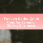 Fashion Hacks: Quick Fixes for Common Styling Dilemmas