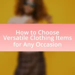 How to Choose Versatile Clothing Items for Any Occasion