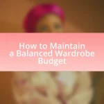 How to Maintain a Balanced Wardrobe Budget