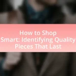 How to Shop Smart: Identifying Quality Pieces That Last