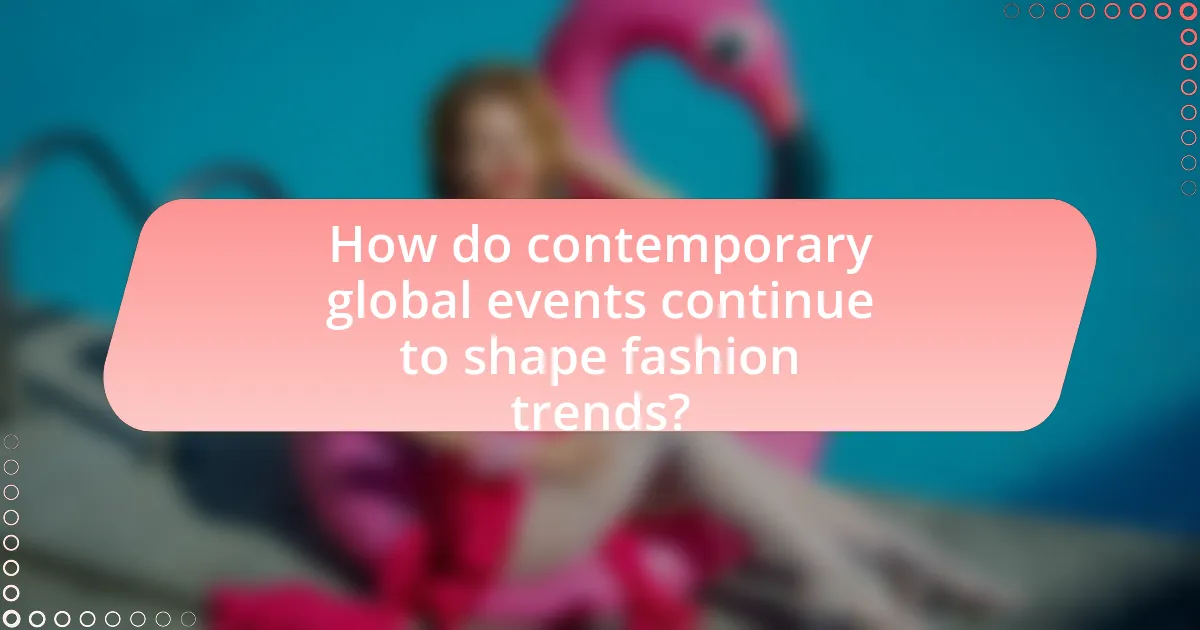 How do contemporary global events continue to shape fashion trends?