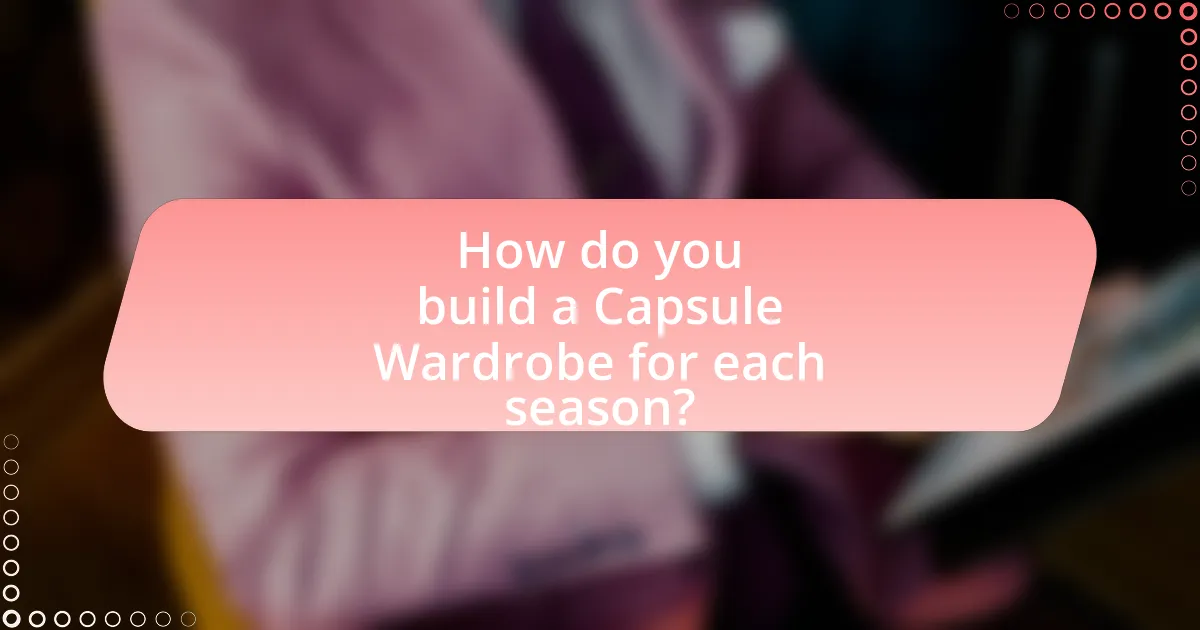 How do you build a Capsule Wardrobe for each season?