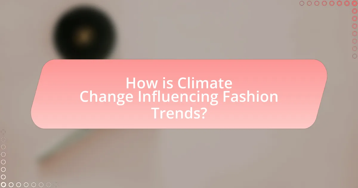 How is Climate Change Influencing Fashion Trends?