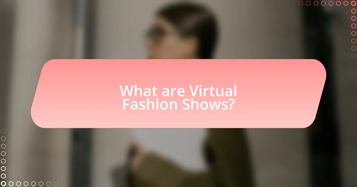 What are Virtual Fashion Shows?