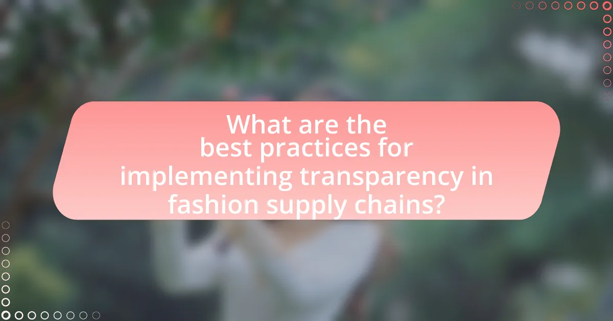 What are the best practices for implementing transparency in fashion supply chains?