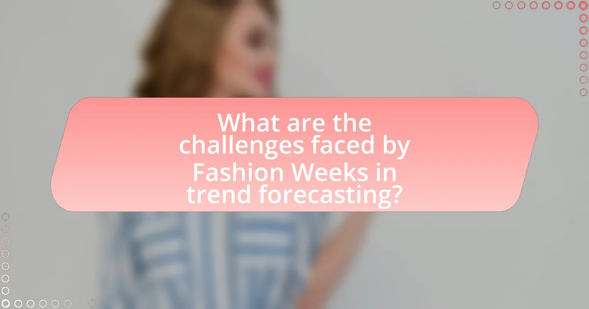What are the challenges faced by Fashion Weeks in trend forecasting?