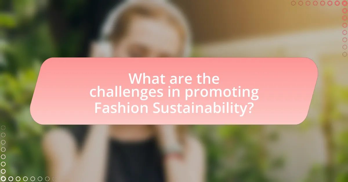 What are the challenges in promoting Fashion Sustainability?