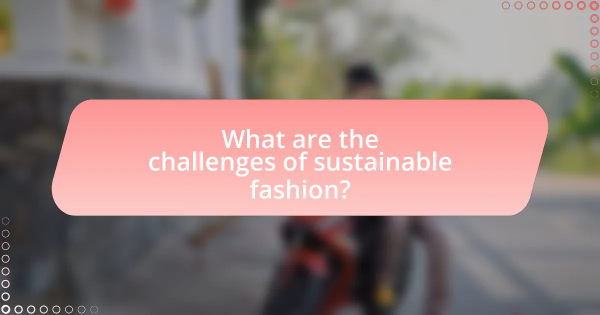 What are the challenges of sustainable fashion?