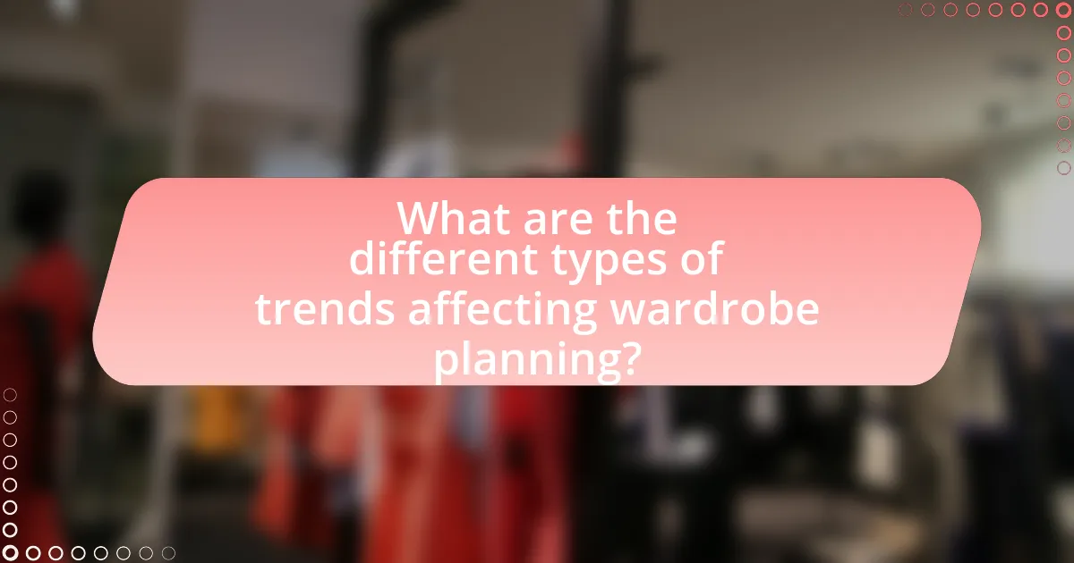 What are the different types of trends affecting wardrobe planning?