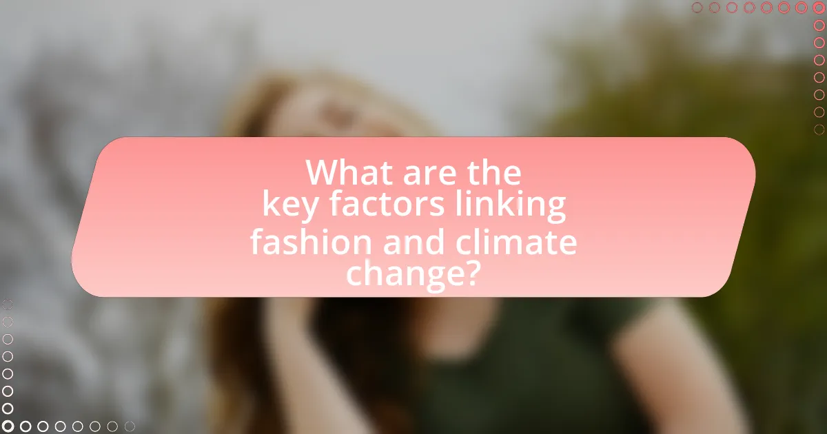 What are the key factors linking fashion and climate change?