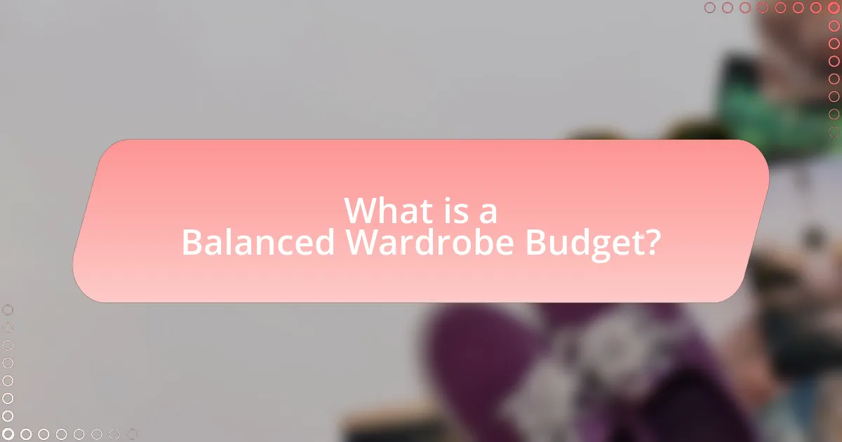 What is a Balanced Wardrobe Budget?