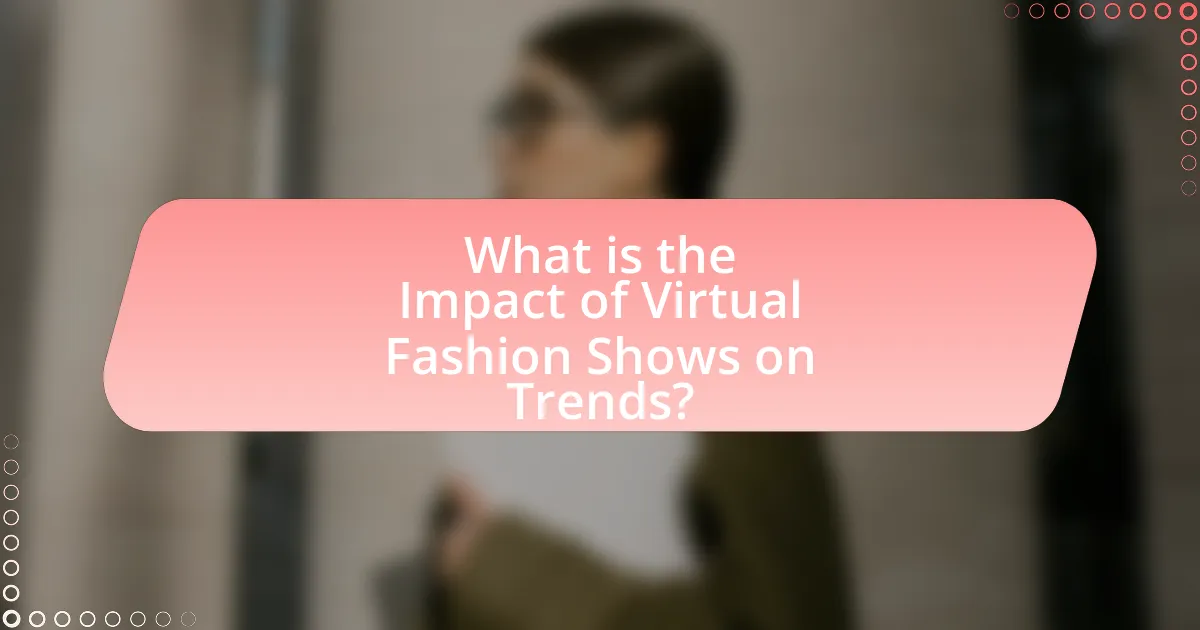 What is the Impact of Virtual Fashion Shows on Trends?