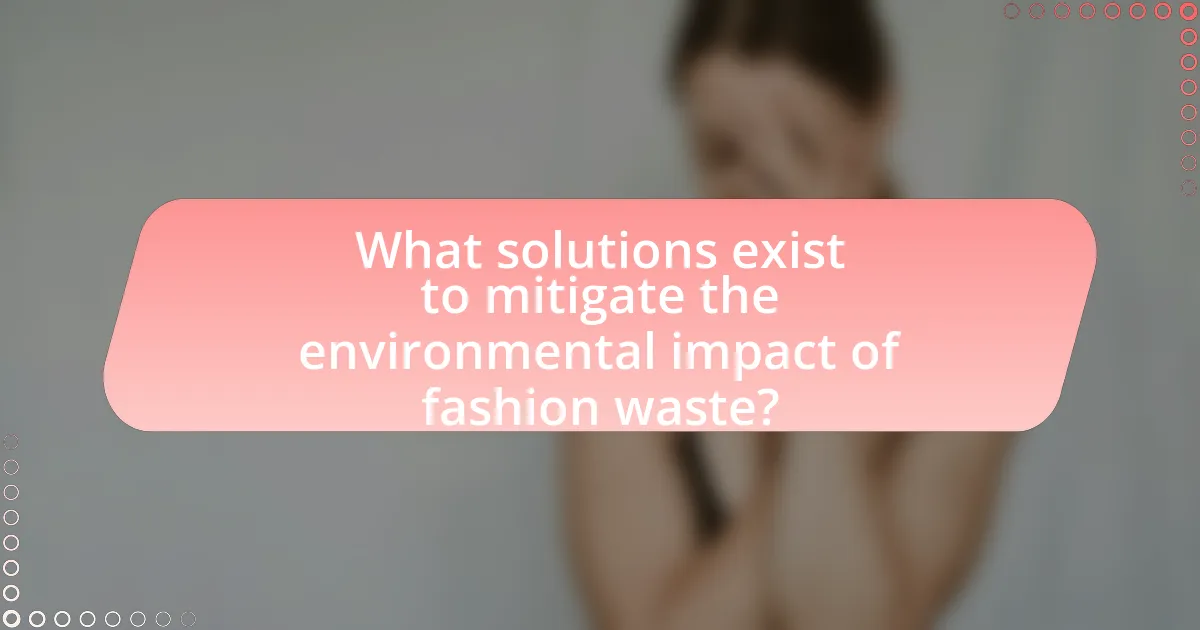 What solutions exist to mitigate the environmental impact of fashion waste?